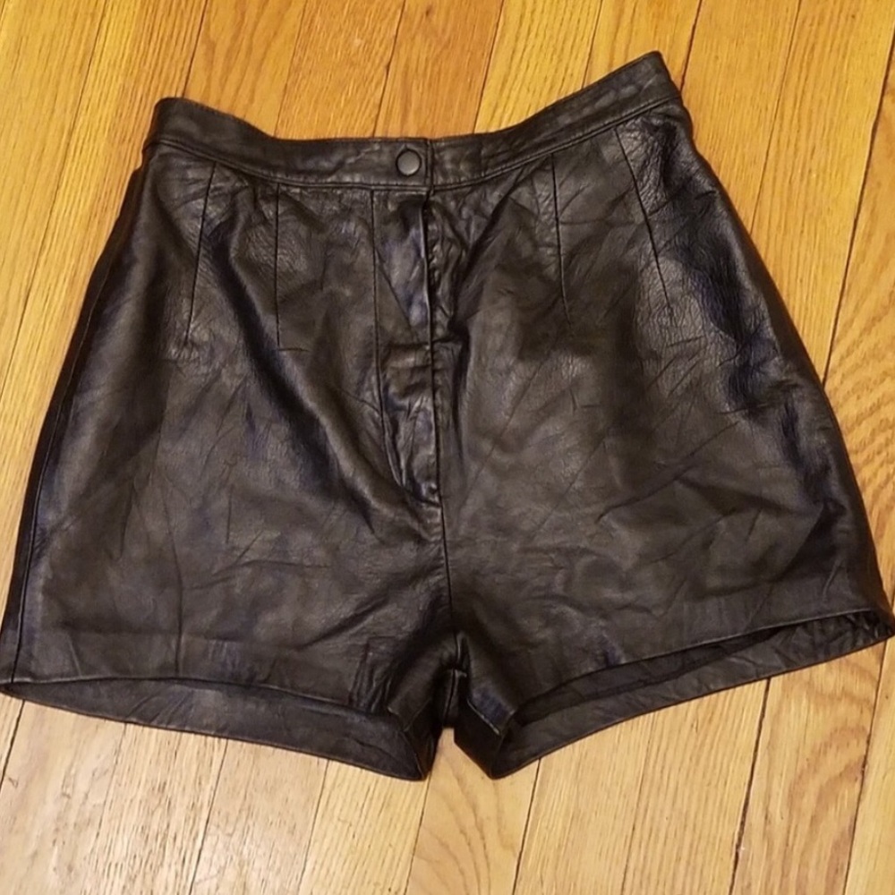 Reformation leather shorts